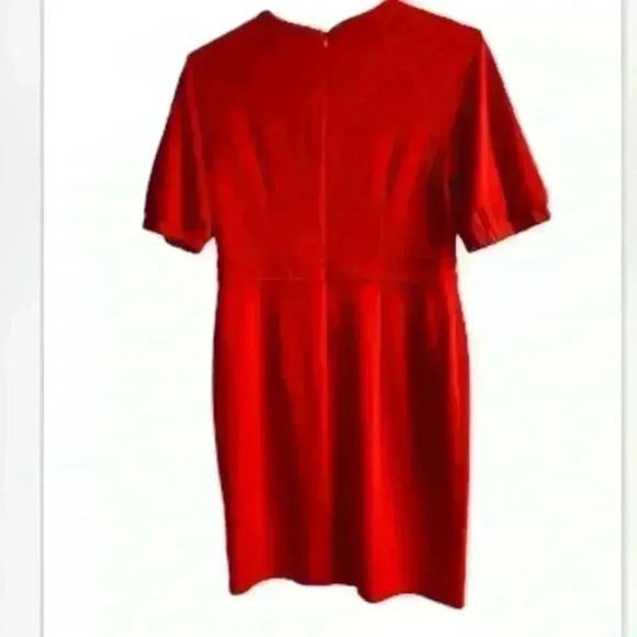 NWOT Maggy London red crepe puff sleeve dress - Picture 6 of 8